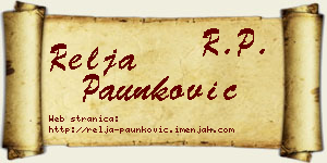 Relja Paunković vizit kartica